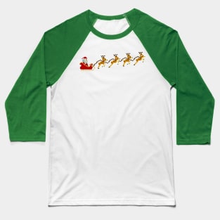 8-bit Santa Claus Baseball T-Shirt